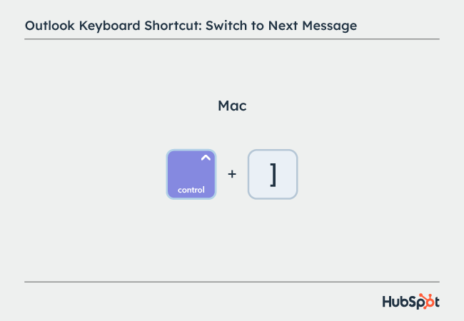 Microsoft Outlook shortcuts: Switch to Next Message